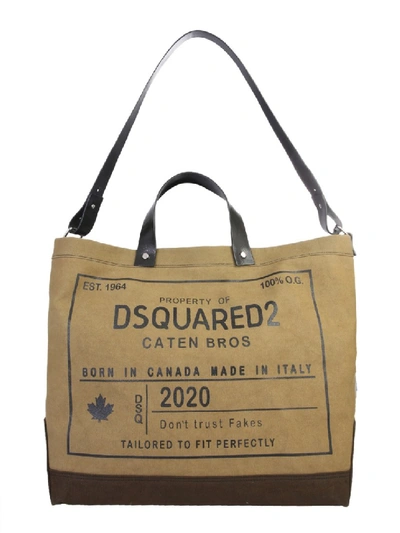 Shop Dsquared2 Brown Fabric Tote