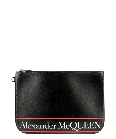 Shop Alexander Mcqueen Black Leather Clutch