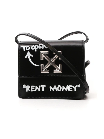 Shop Off-white Jitney 0.7 Black Leather Shoulder Bag