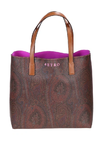 Shop Etro Brown Fabric Tote