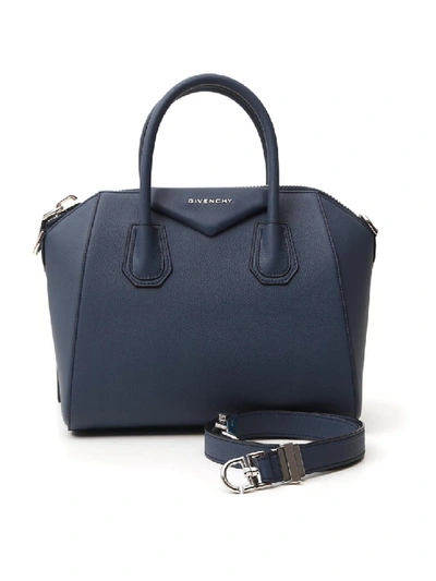 Shop Givenchy Antigona Blue Leather Handbag