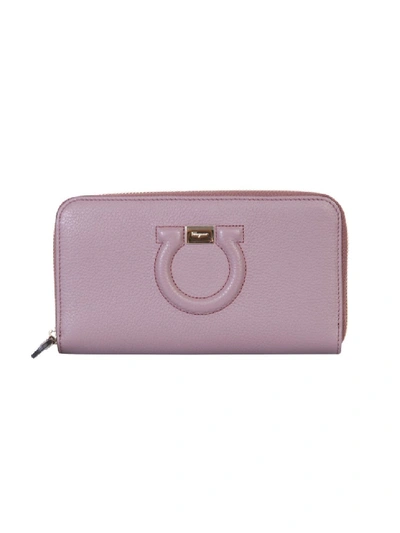 Shop Ferragamo Gancini Pink Leather Wallet