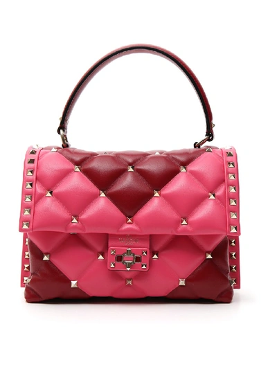 Shop Valentino Candystud Pink Leather Handbag