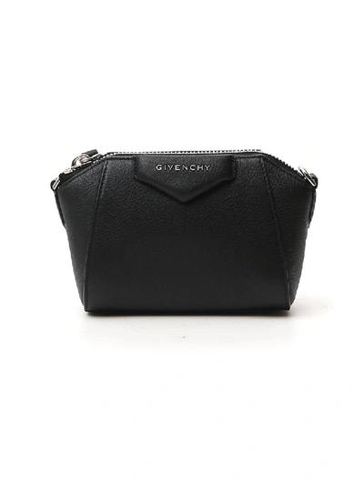 Shop Givenchy Antigona Nano Black Leather Shoulder Bag