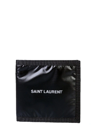 Shop Saint Laurent Black Nylon Wallet