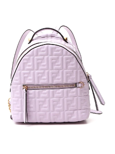 Shop Fendi Ff 1974 Lilac Leather Backpack In Purple