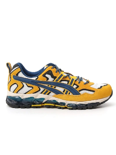 Shop Asics Yellow Fabric Sneakers