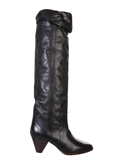 Shop Isabel Marant Remko Black Leather Boots