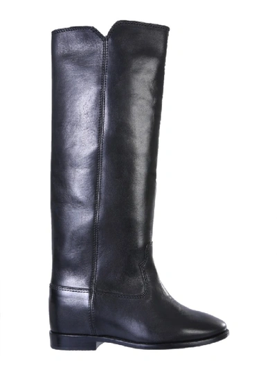 Shop Isabel Marant Chess Black Leather Boots