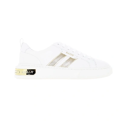 Shop Bally Maxim White Leather Sneakers