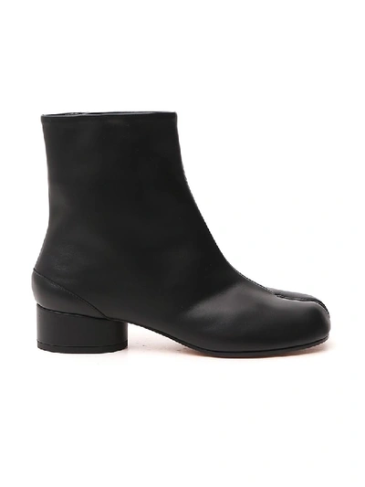 Shop Maison Margiela Black Leather Ankle Boots
