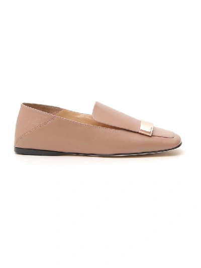 Shop Sergio Rossi Nude Leather Loafers In Neutrals