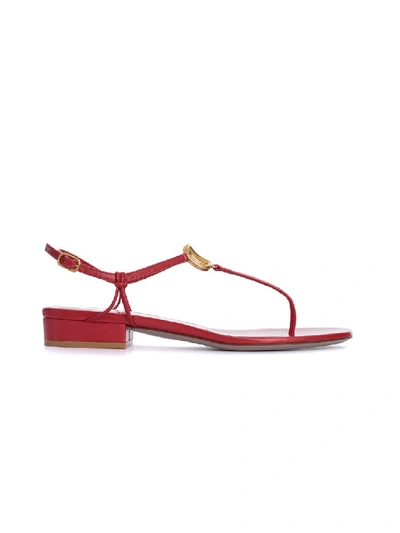 Shop Valentino Red Leather Sandals In Pink