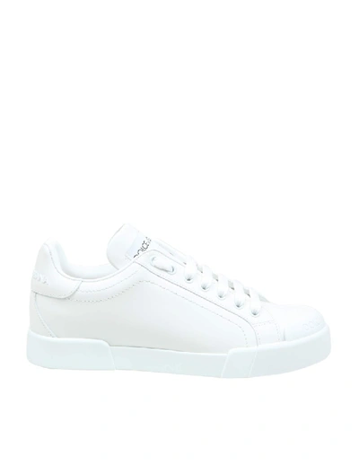 Shop Dolce & Gabbana Portofino Sneakers In White Leather