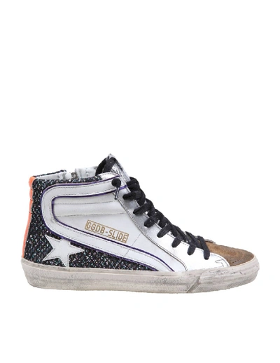 Shop Golden Goose Slide In Leather, Suede And Net In White