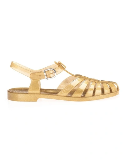 Celine Pvc Beach Sandal In Gold | ModeSens