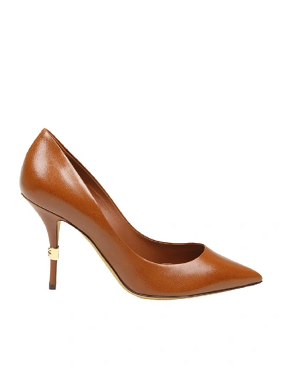 Shop Dolce & Gabbana Brown Leather Pumps