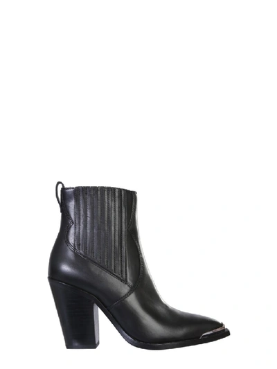 Shop Ash Bang Black Leather Ankle Boots