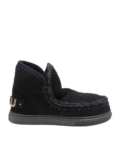 Shop Mou Sneakers Eskimo In Suede Colore Nero In Black