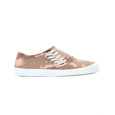 Shop Maison Margiela Spliced Camouflage Cotton Sneakers In Brown