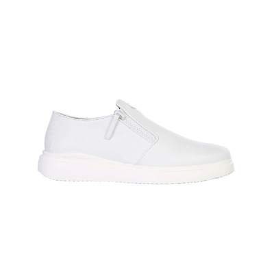 Shop Giuseppe Zanotti Dawson White Leather Slip On Sneakers