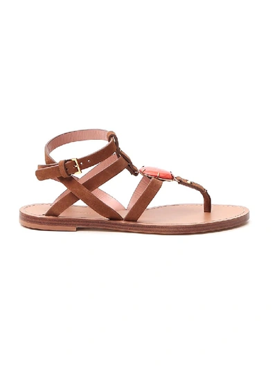 Shop Alberta Ferretti Brown Leather Sandals