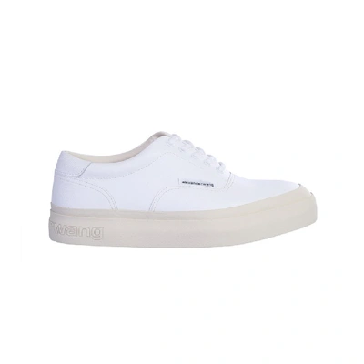 Shop Alexander Wang Andy White Leather Sneakers