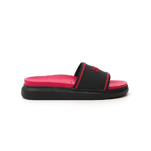 red plastic sandals
