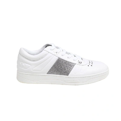 Shop Jimmy Choo Hawaii White Leather Sneakers