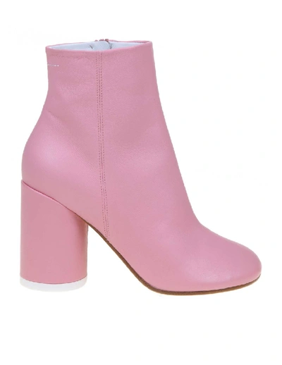 Shop Mm6 Maison Margiela Pink Leather Ankle Boots