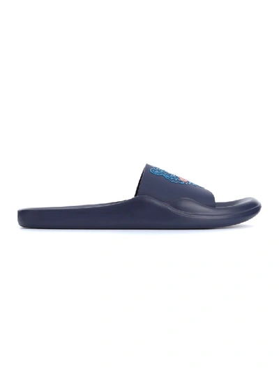 Shop Kenzo Blue Rubber Sandals