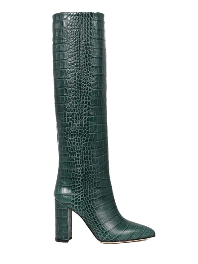 Shop Paraboot Green Leather Boots