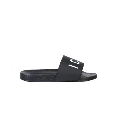 Shop Dsquared2 Black Rubber Sandals