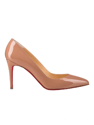 Shop Christian Louboutin Pigalle Nude Patent Leather Pumps In Neutrals