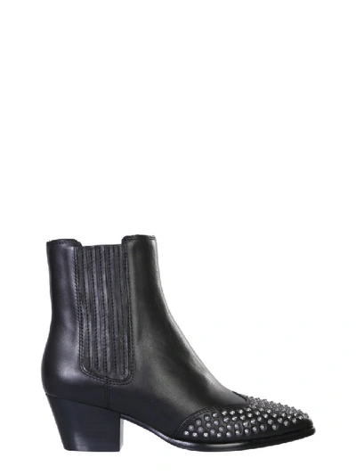 Shop Ash Hooky Black Leather Ankle Boots