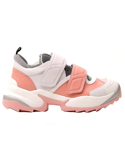 Shop Sergio Rossi Pink Leather Sneakers