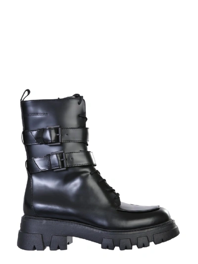Shop Ash Lars Black Leather Ankle Boots