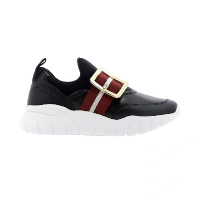 Shop Bally Brinelle Black Leather Sneakers