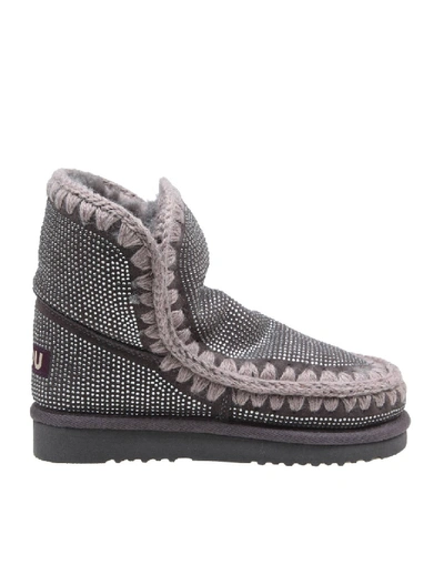 Shop Mou Eskimo 18 Suede Sneakers In Grey
