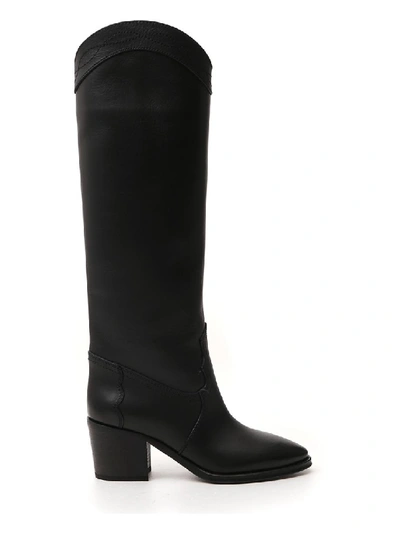 Shop Saint Laurent Kate Black Leather Boots