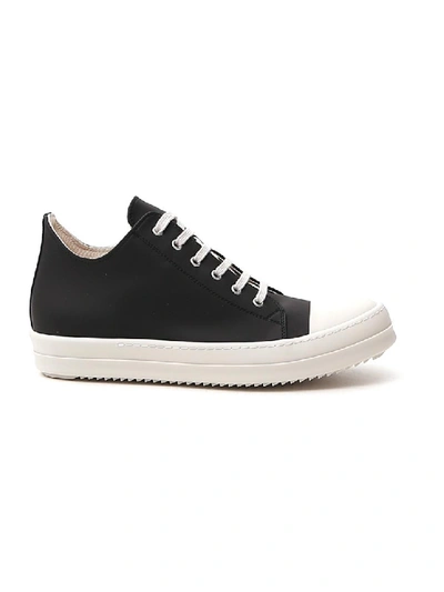 Shop Rick Owens Drkshdw White/black Leather Sneakers