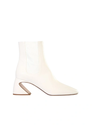 Shop Jil Sander White Leather Ankle Boots
