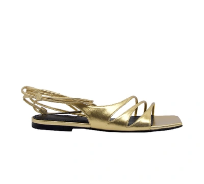 Shop Sigerson Morrison Gold Leather Sandals