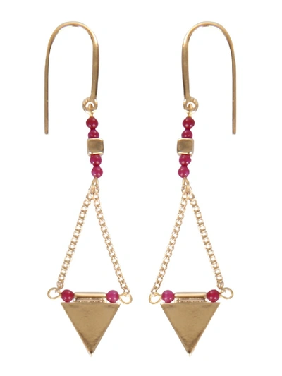 Shop Isabel Marant Rocio Red Brass Earrings In Not Applicable