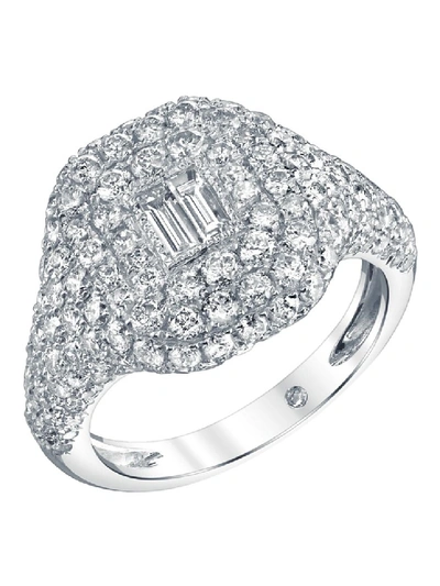 Shop Shay 18k White Gold Pavé Diamond Baguette Pinky Ring In Not Applicable