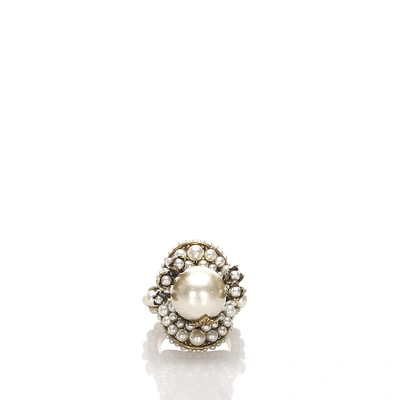 Shop Gucci Faux Pearl Ring In Not Applicable