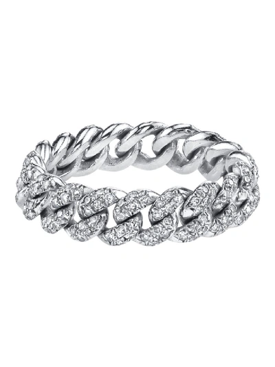 Shop Shay 18k White Gold Mini Pavé Link Ring In Not Applicable