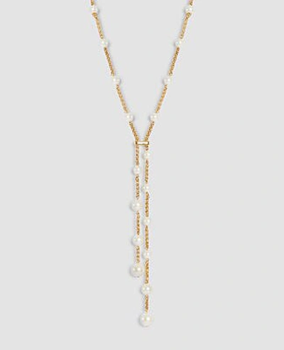 Shop Ann Taylor Pearlized Sphere Pendant Necklace In Ivory