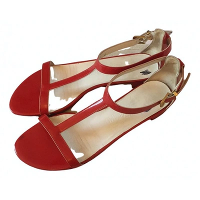 Pre-owned Ferragamo Red Patent Leather Sandals
