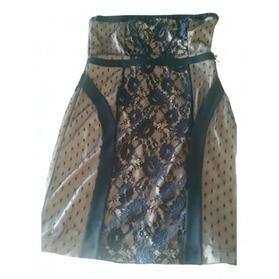 Pre-owned Guess Lace Mini Dress In Black